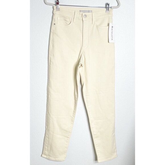 Athleta Sculptek Flex High Rise Straight Leg Ankle Jean in Bone Cream Size 4 NWT - Picture 2 of 3